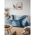 thumbnail image 6 of Navy Blue Marble Couch Cover for 2 Cushion Couch, Modern Abstract Ink Painting Washable Love Seat Sofa Covers Slipcover, Throw Sofa Covers for Pets, Furniture Protector 71"x102", 6 of 9