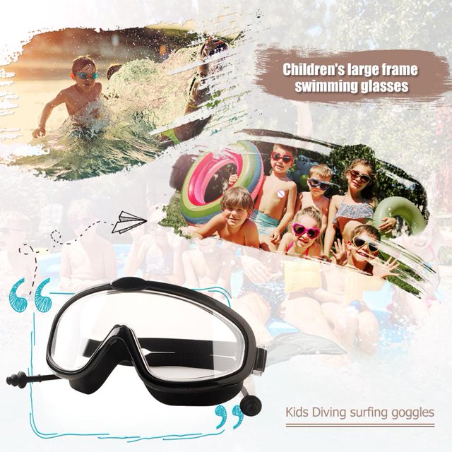 Gafas de natación para niños de 3 uds con auriculares, gafas de natación antivaho
