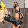 thumbnail image 4 of KEGIRLOM Women Spring/Summer Fashionable And Casual Versatile Water Diamond Comfortable And Casual Elastic Set Sandals With Slope Heels Black 8.5, 4 of 9