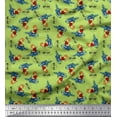 thumbnail image 1 of Soimoi Japan Crepe Satin Fabric Text,Rugby Ball & Bird Cartoon Printed Fabric 1 Yard 42 Inch Wide, 1 of 1