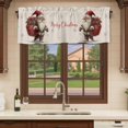 thumbnail image 6 of Christmas Gnomes Curtain Valances for Windows, Kitchen Valance Window Treatments Panel 2 Pack, Snowflake Xmas Red Botanical Rustic Rod Pocket Short Curtains for Bathroom Bedroom 60 x 18 Inch, 6 of 8