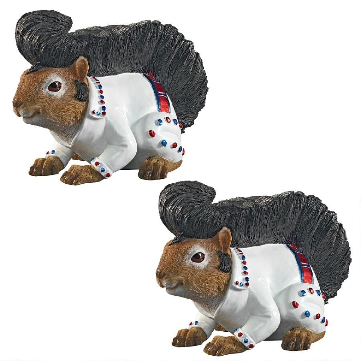 Set of 2 Squirrel Elvis Suited Hand-painted Statue 7