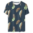 thumbnail image 4 of Fiudx Ofertas y Liquidaciones Top de Cuello Redondo de Manga Corta Estampado Casual de Moda de Verano para Mujer, 4 of 4