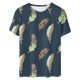 thumbnail image 4 of Fiudx Ofertas de La Semana Top de Cuello Redondo de Manga Corta Estampado Casual de Moda de Verano para Mujer, 4 of 4