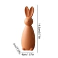 thumbnail image 3 of Orange Easter Bunny Wooden Figurine Rabbit Ornament Vintage Style Home Holiday Decoration Table Centerpiece Desk Decor Size 5.71X1.57X1.57In Weight 0.19Lb 1Pc, 3 of 6