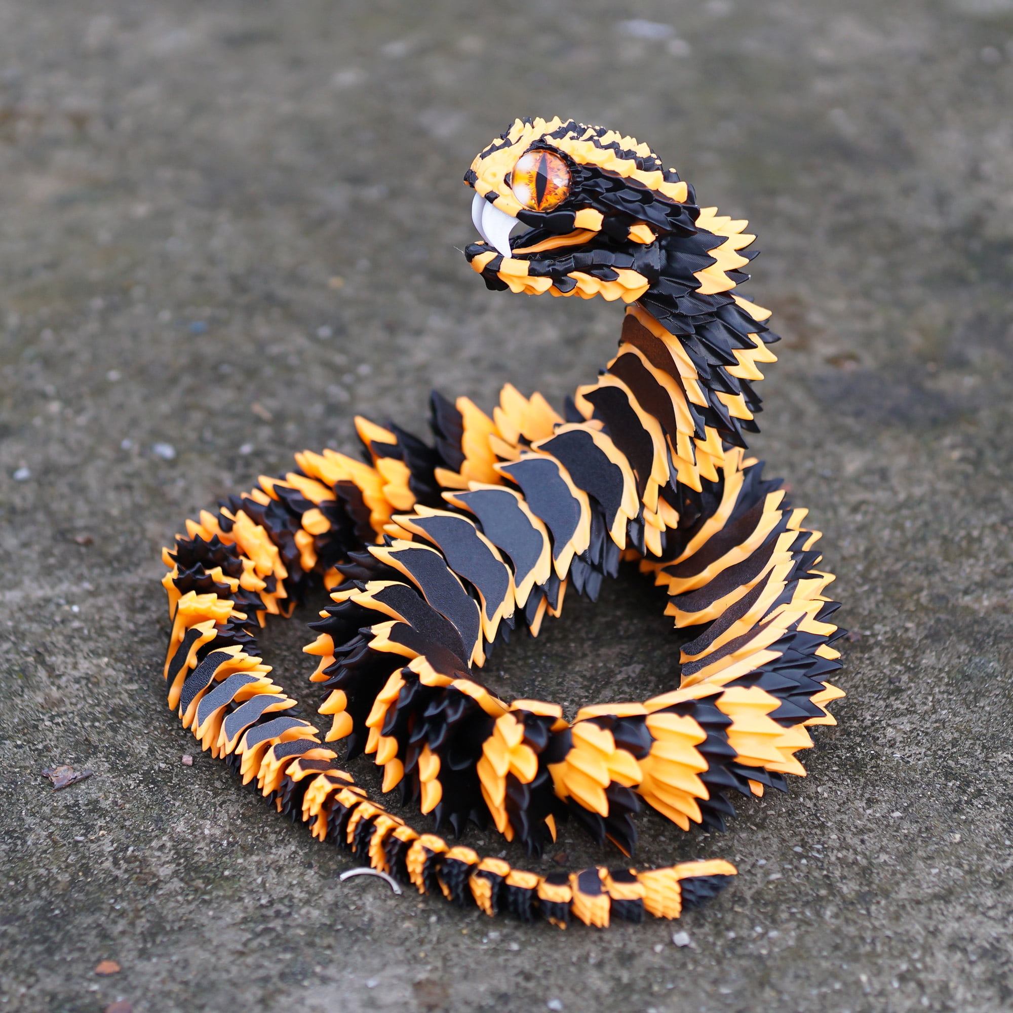 47.5inch 3D Printed snake,Flexible Joint Animal lacertid Figurines,Realistic Eyes, Home Office Decor,Fidget Toy for Adults Teens Boy Festival Gifts
