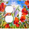 thumbnail image 4 of Metal Light Switch Plate Outlet Cover Red Poppy Fields Sky Painting PNT009, 4 of 13