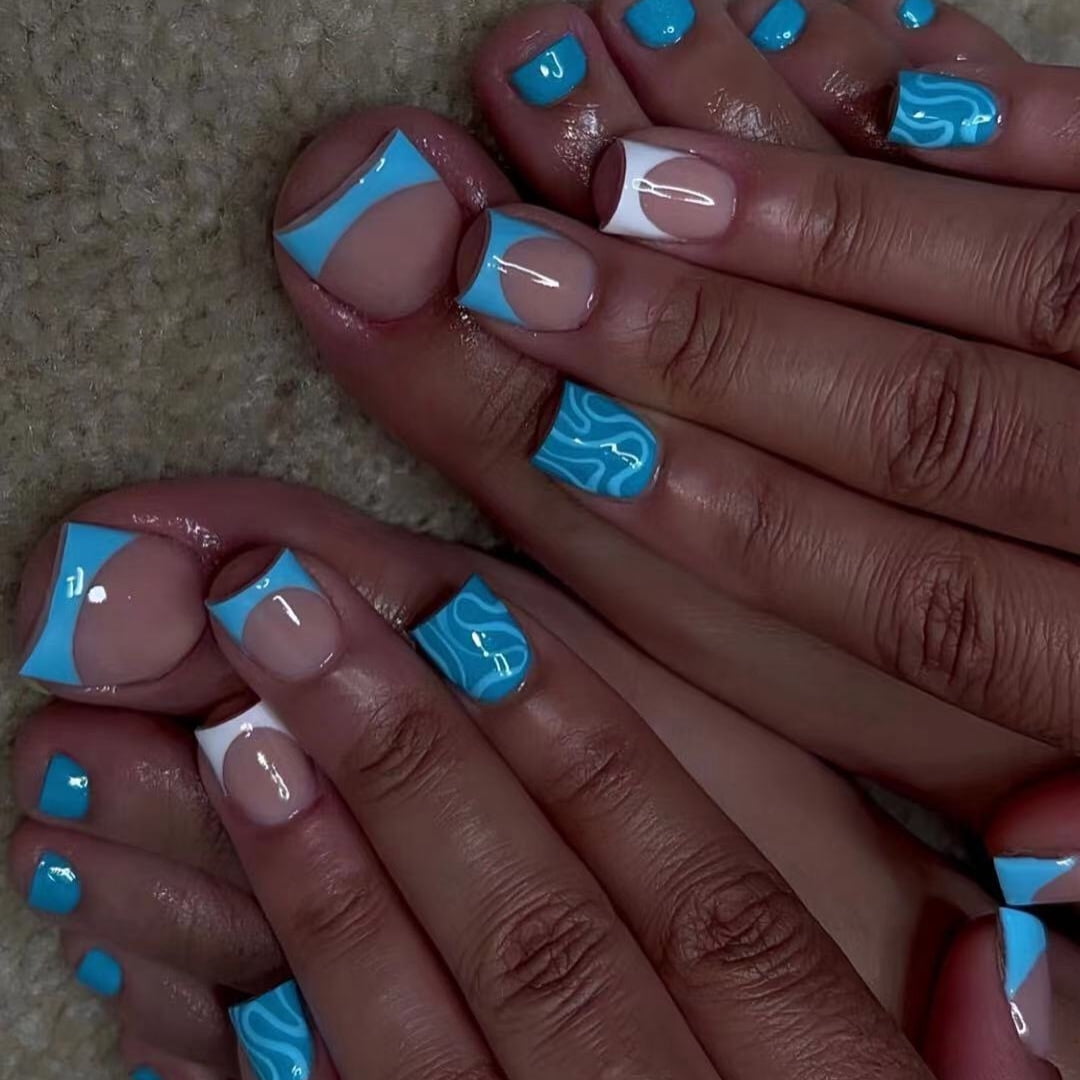 2024 New Hands and Feet Series Nail Art Combination Set Fresh Wearing Nail Removable Fake Nail Finished Wholesale