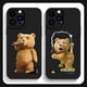 thumbnail image 2 of Highend Black Cartoon Bear Phone Case For iPhone 15 14 13 12 11 Pro Max X XS Max XR Mini 8 7 14 15Plus Matte Soft Silicone Cover, 2 of 5