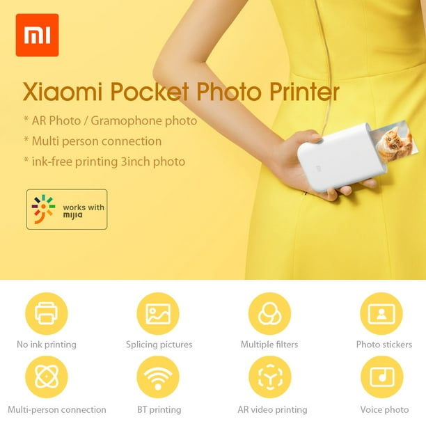 Xiaomi Zink Portable Photo Poche Imprimante AR Imprimante 400dpi Avec DIY  Partager 500mAh Mini Imprimante Photo 