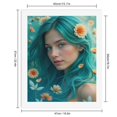 thumbnail image 2 of Paint by Numbers Kit for Adults, Turquoise Hair Blooming Beauty Paint by Numbers, Easy Paint by Numbers Kit for Adults Beginner, DIY Adult Paint by Number Kits on Canvas, 12x16in Home Decor, 2 of 7
