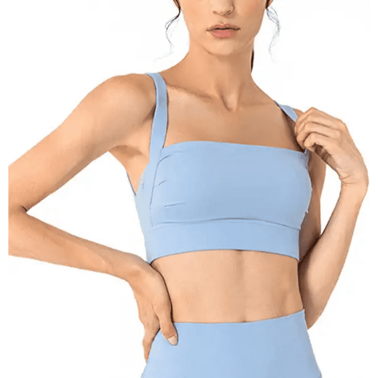 Backless Sports Bras for Women Sexy Square Neck Workout Crop Top