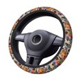 thumbnail image 6 of Lsque Abstract Colorful Dripping Circles Ultra Soft Car Steering Wheel Cover for Women, Standard 15 inch Size for Truck Van SUV Auto, 6 of 8