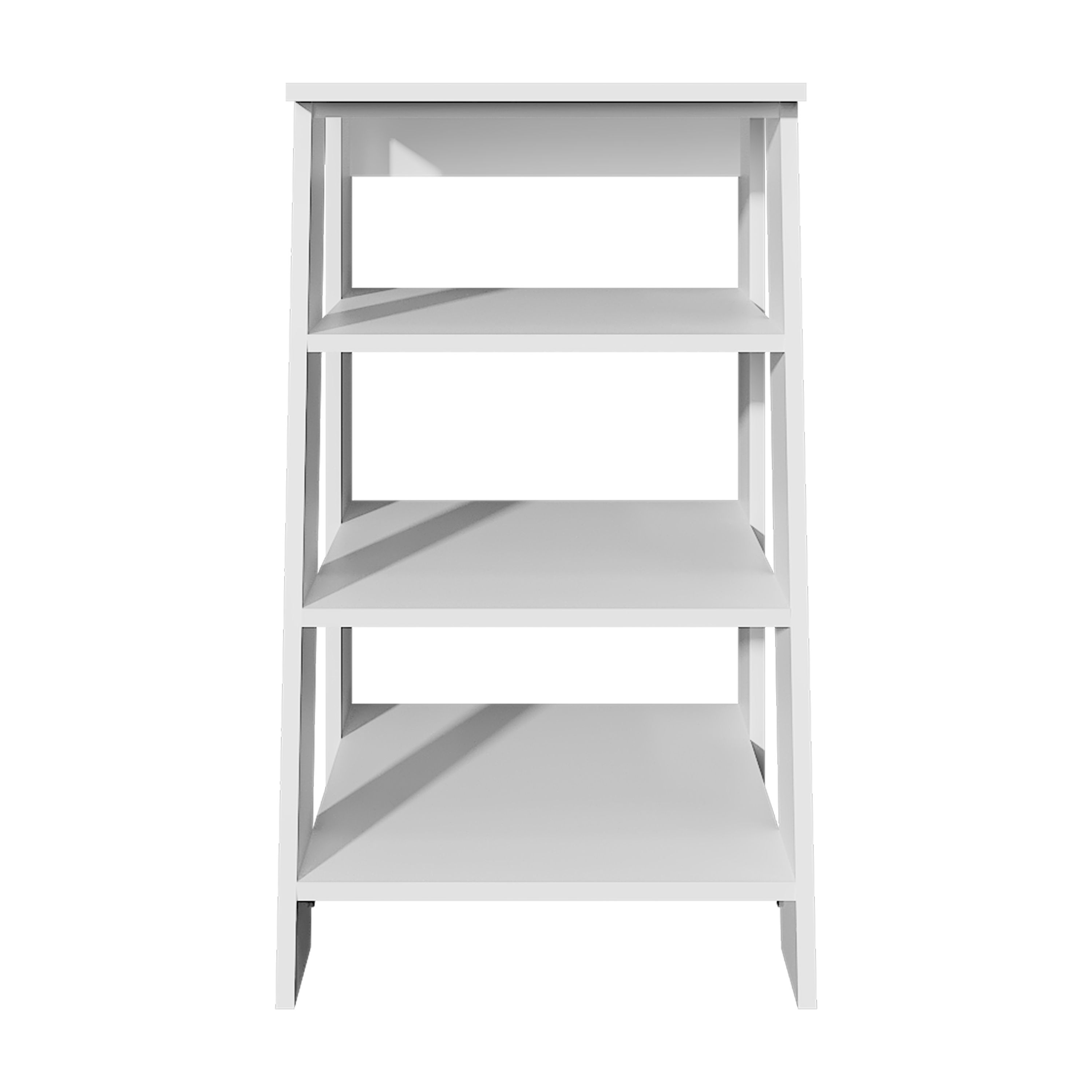 30" High 4-Tier Ladder Shelf Organizer for Bathroom, Side Table, Living Room, White