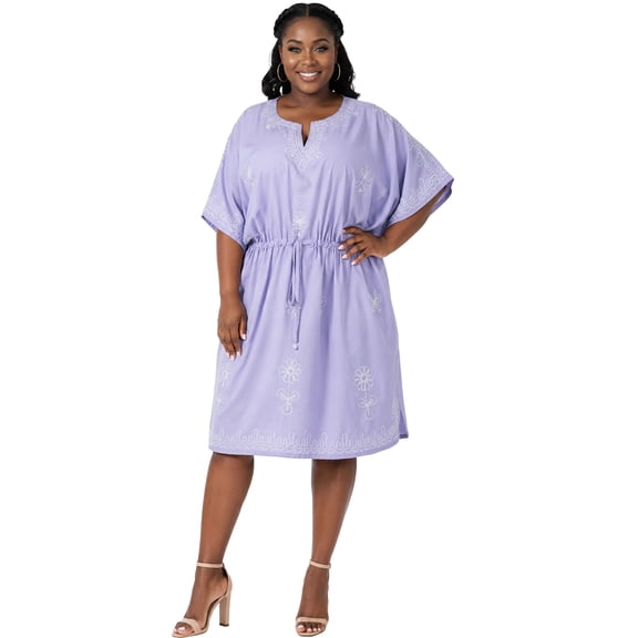 HAPPY BAY Women's Loungewear Dress Tunic Ladies Cover Ups for Swimwear Women Summer Beach Bikini Casual Cover-Up for Women 2X-3X Lilac, Floral