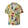 thumbnail image 3 of Balery Different Kind Of Guitars Men's Casual Button Down Shirt Short Sleeve Textured Summer Cuban Beach Shirts-4X-Large, 3 of 7