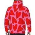 thumbnail image 5 of Hoodies for Men - Red Love Heart Long Sleeve Comfrt Men'S Fashion Hoodies & Sweatshirts, Sweatshirts for Men Hoodies Pullover Clothing Clothes with Pouch, 5 of 7