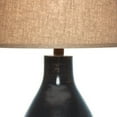 thumbnail image 3 of 31 Inch Table Lamp Indigo Blue Curved Pin Design Base Fabric Drum Shade- Saltoro Sherpi, 3 of 5