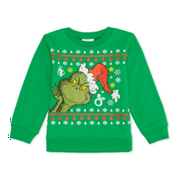 Jem Little Boy's the Grinch Peek a Boo Holiday Sweatshirt Green Size 6