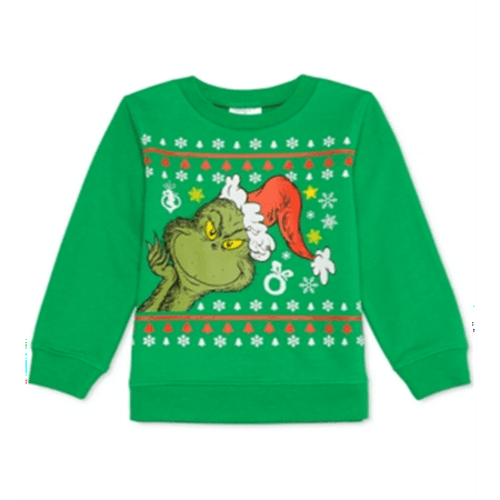 Jem Little Boy's the Grinch Peek a Boo Holiday Sweatshirt Green Size 6