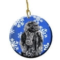 thumbnail image 1 of Black Standard Poodle Winter Snowflakes Ceramic Ornament, 1 of 1