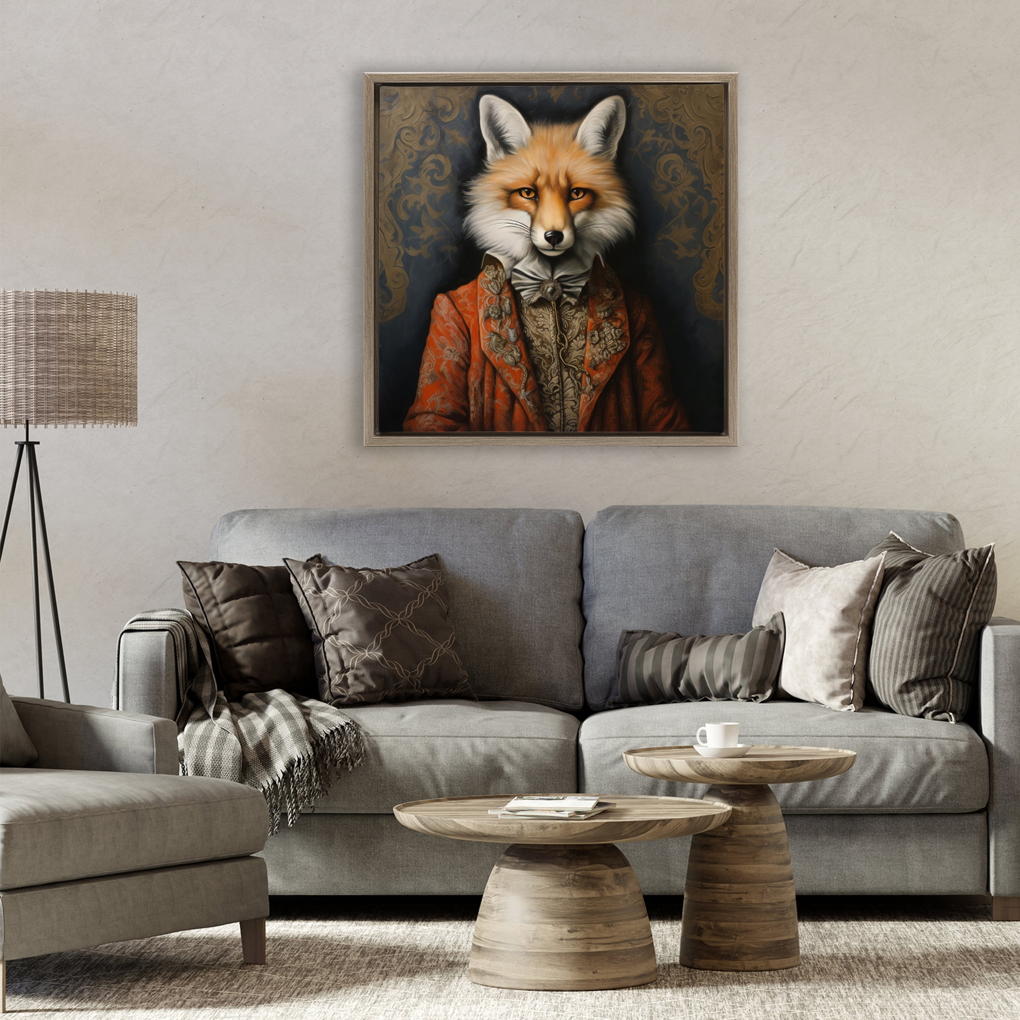 Stupell Industries Mystical Metamorphosis Fox Brown Framed Floater Canvas Wall Art, design by Lazar Studio
