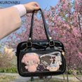 thumbnail image 4 of Bolso elegante japonés Y2k para mujer, de piel sintética, transparente, para hombro, para estudiantes, escolares, 2024, 4 of 5