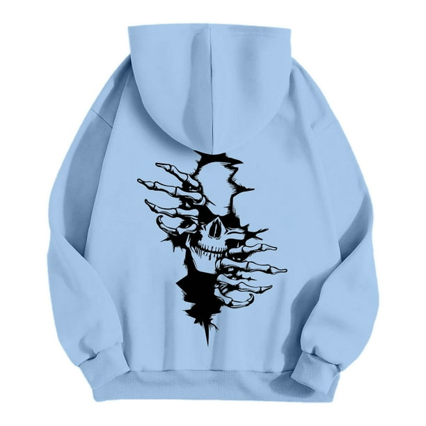 MHFRRA Sudaderas con Capucha para Hombre para Actividades Al Aire Libre Sudaderas Cómodas con Estampado Gráfico, Ideales para Uso Informal En Verano y Otoño Azul