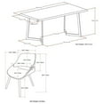 thumbnail image 5 of Malden Modern Industrial 7 Pc Dining Set with 6 Upholstered Bentwood Back Dining Chairs in Grey and Natural Woven Fabric and 72 inch Wide Table, 5 of 10