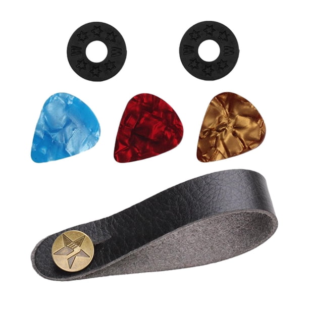 Correa para el cuello de guitarra, accesorios de guitarra duraderos y ligeros con púas, enlace Correa negra