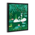 thumbnail image 2 of Stupell Industries Rustic Lodge Swan Pair on Green Pond Black Floating Frame Canvas Art, 17 x 21, by Nabeela Rumi, 2 of 8