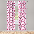 thumbnail image 3 of Ambesonne Kiss Curtains, Vibrant Colored Lipstick, Pair of 28"x95", Fuchsia White, 3 of 5