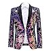thumbnail image 3 of PYJTRL Blazer à Sequins en Velours Coloré Violet pour Hommes (Violet, TTG), 3 of 4