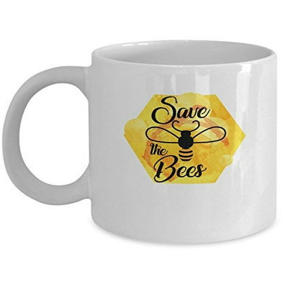 Bee-Themed 11 oz Coffee Mug - For Insect Lovers White Ceramic Gift