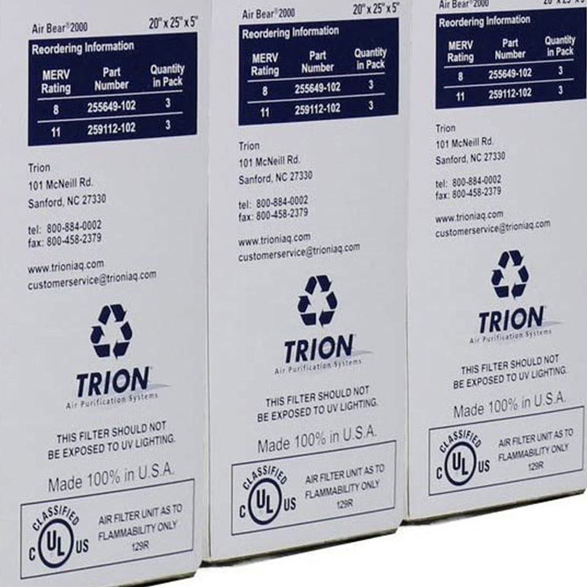 Trion 255649-102 Air Bear 20x 5x 5 Inch MERV 8 Air Purifier Filter 