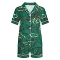 thumbnail image 4 of Njoeus Pajamas Set for Women Short Sleeve Sleepwear Notch Collar Button Down Soft Pjs Lounge Set, 4 of 4
