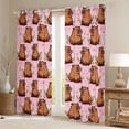 thumbnail image 2 of Manfei Kawaii Capybara Blackout Curtains Set of 2 (52x84 Each) for Preppy Child,Cartoon Animal Window Curtains,Spring Garden Flowers Curtains and Drapes,Lightweight Room Decor, 2 of 6