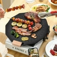 thumbnail image 4 of Plaque de Cuisson Antiadhésive avec Poignée d'Isolation Thermique, Chauffage Uniforme, Moins de Fumée, Poêle Ronde Enduite pour Côtes de Barbecue, Extérieur Intérieur, 4 of 8