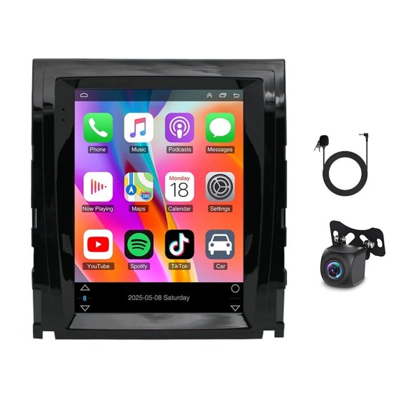 Android 15 Car Stereo 9.7-" Vertical Screen 4GB 64G Bluetooth 4.0 for Cadillac SLS Escalade 2007-2012 GPS Wireless CarPlay Android Auto Mirror Link Cam