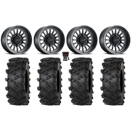 Method 411 15 Wheels Black (5+2) 35 Outlaw M/T Tires Polaris RZR XP 1000 / PRO XP / Ranger XP 900/1000
