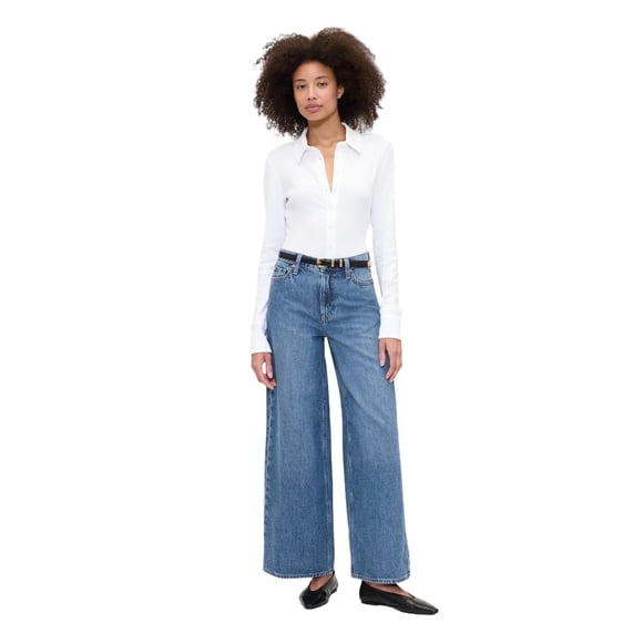 Pantalones Vaqueros Anchos para Mujer GAP, Lavado Medio, Talla 31