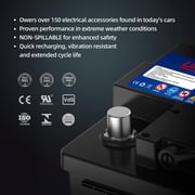 UPLUS Group Size 47 AGM Car Battery,H5 L2 12V 60Ah 660CCA 100RC Maintenance Free Start and Stop Automotive Replacement Battery,9.53 x 6.89 x 7.48 in