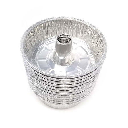 Decorative Foil Weight - Tube Pans - Disposable Aluminum Foil Round Tube Pans - Great for Decorative Display, Parties, Disposable with Easy Serve Design, Food Cake Pan - 8