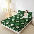 thumbnail image 4 of Feelyou Retro St. Patrick's Day Queen Sheet Sets, Shamrock Damask Bed Set, 4-Piece, 4 of 7