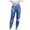 Blue-02, variant on Women's Metallic Holographic Jogger Pants, Shiny Streetwear Trousers with Elastic Waist for Hip Hop Fashion