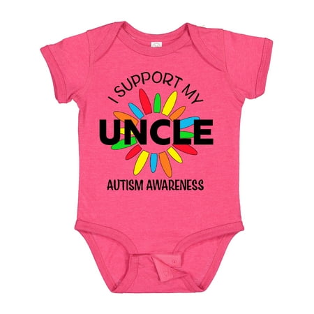 

Inktastic I Support My Uncle Autism Awareness Gift Baby Boy or Baby Girl Bodysuit