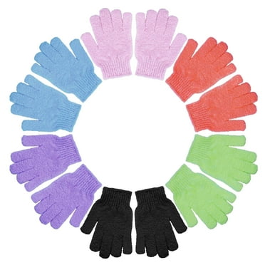 Okaka 6 Pairs Exfoliating Bath Gloves for Shower, Spa, Massage and Body Scrubs Men and Women