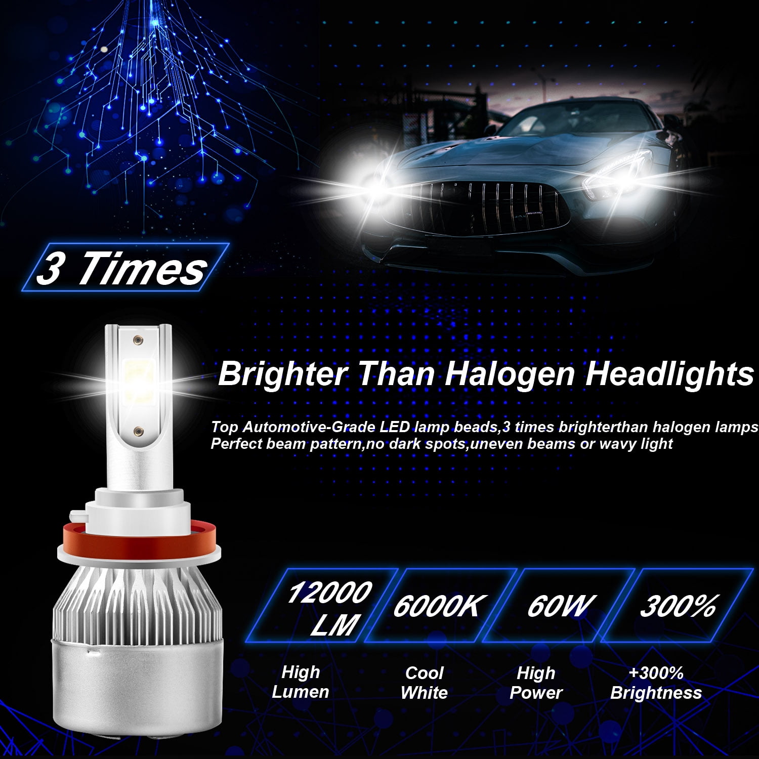 H9 H11 High/Low Beam for 20072015 2016 2017 2018 Nissan Altima LED