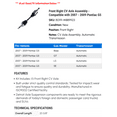 thumbnail image 2 of Front Right CV Axle Assembly - Compatible with 2007 - 2009 Pontiac G5 2008, 2 of 2