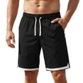 thumbnail image 3 of Mens Workout Shorts Big and Tall Relaxed Fit Knee Length Drawstring Beach Shorts Camping Hiking Athletic Work Shorts with Zipper Pockets, 3 of 10